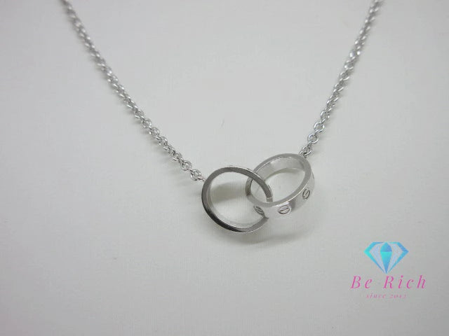 カルティエ Cartier ベビー LOVE ネックレス ホワイト ゴールド ラブ 750 WG K18 18金 ロゴ ジュエリー アクセサリー  【中古】【送料無料】 ba3301298980