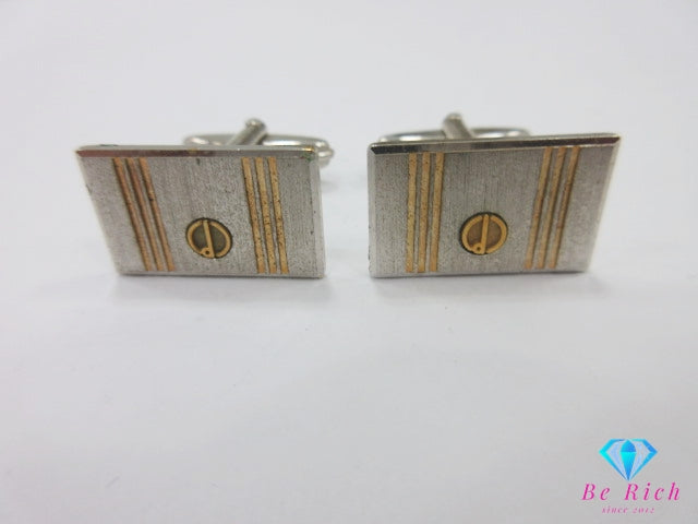 ダンヒル dunhill ネクタイピン カフス セット シルバー ゴールド メッキ ロゴ タイピン カフリンクス ビジネス スーツ 小物 【中古】【送料無料】ba3313