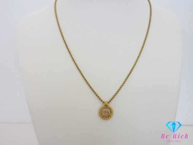クリスチャン ディオール Christian Dior ロゴ ネックレス ペンダント ゴールド ジュエリー アクセサリー 【中古】【送料無料】 ba3316