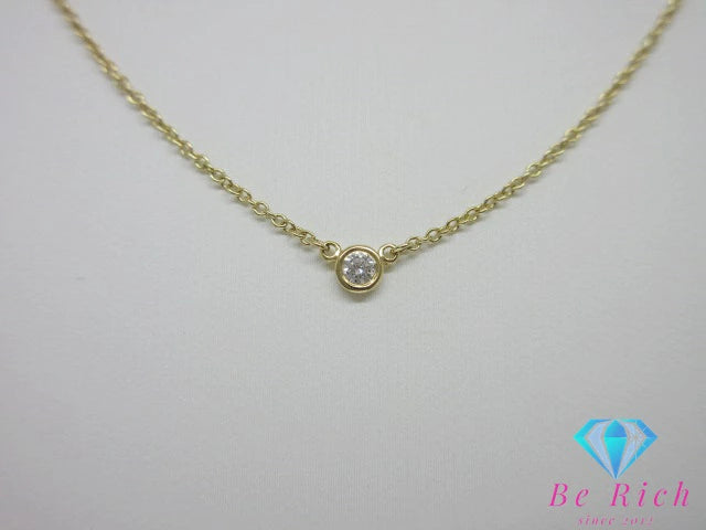 ティファニー TIFFANY ＆ Co. 750 YG バイザヤード 1P ダイヤモンド ネックレス ペンダント エルサ ペレッティ K18 18金 宝石 ジュエリー アクセサリー 【中古】【送料無料】 ba3321