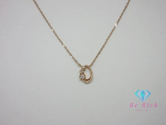 4℃ ヨンドシー K10 PG ダイヤモンド 付 デザイン ネックレス ペンダント ピンク ゴールド 宝石 ジュエリー アクセサリー 【中古】【送料無料】 ba3351
