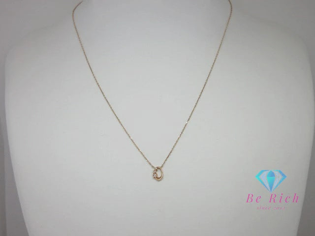4℃ ヨンドシー K10 PG ダイヤモンド 付 デザイン ネックレス ペンダント ピンク ゴールド 宝石 ジュエリー アクセサリー 【中古】【送料無料】 ba3351
