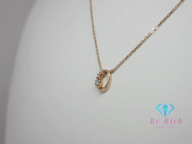 4℃ ヨンドシー K10 PG ダイヤモンド 付 デザイン ネックレス ペンダント ピンク ゴールド 宝石 ジュエリー アクセサリー 【中古】【送料無料】 ba3351