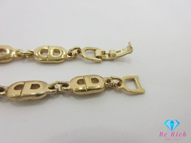 クリスチャン ディオール Christian Dior CD ロゴ ブレスレット ゴールド メッキ GP ヴィンテージ ジュエリー アクセサリー 【中古】【送料無料】ba3354