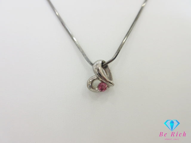4℃ ヨンドシー 925 カラーストーン 付 ハートモチーフ デザイン ネックレス ペンダント シルバー SILVER ジュエリー アクセサリー【中古】【送料無料】 ba3373