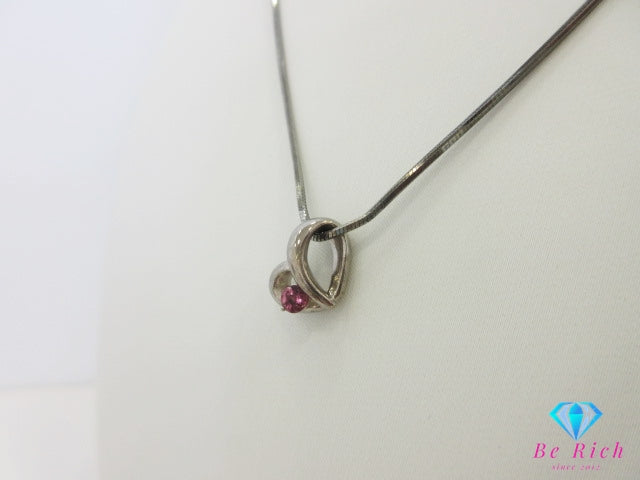 4℃ ヨンドシー 925 カラーストーン 付 ハートモチーフ デザイン ネックレス ペンダント シルバー SILVER ジュエリー アクセサリー【中古】【送料無料】 ba3373