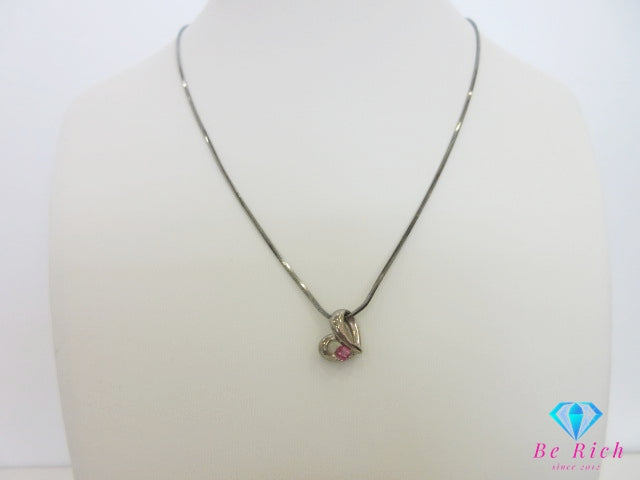 4℃ ヨンドシー 925 カラーストーン 付 ハートモチーフ デザイン ネックレス ペンダント シルバー SILVER ジュエリー アクセサリー【中古】【送料無料】 ba3373