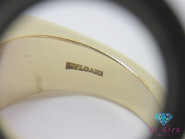 ブルガリ BVLGARI 750 YG セラミック トロンケット リング 指輪 11号 K18 18金 ホワイト イエロー ゴールド ロゴ ジュエリー アクセサリー【中古】【送料無料】 ba3400