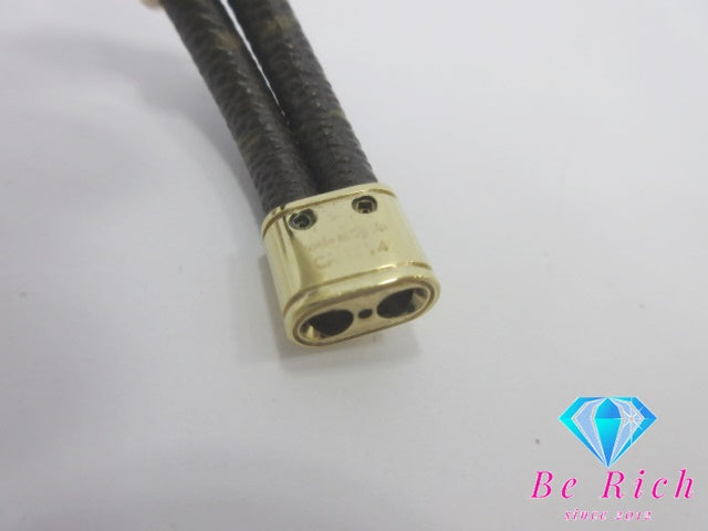 ルイ ヴィトン ブラスレ キープイット トゥワイス M6640F モノグラム PVC 金属 茶 ブラウン ゴールド カデナ 南京錠 ブレスレット LOUIS VUITTON 【中古】【送料無料】 ba3405