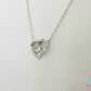 4℃ ヨンドシー ジルコニア 付 ハート モチーフ デザイン ネックレス ペンダント シルバー SILVER ジュエリー アクセサリー  【中古】【送料無料】 ba3409