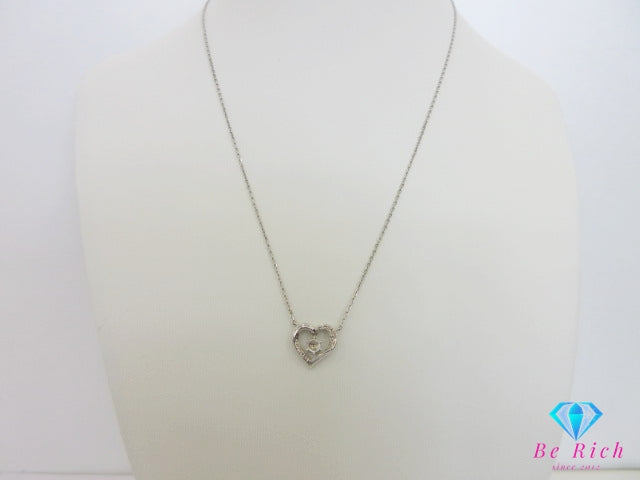 4℃ ヨンドシー ジルコニア 付 ハート モチーフ デザイン ネックレス ペンダント シルバー SILVER ジュエリー アクセサリー  【中古】【送料無料】 ba3409