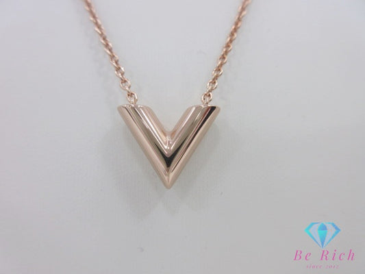 ルイ ヴィトン LOUIS VUITTON エセンシャル V ペンダント ネックレス M02382 ピンク ゴールド GP レディース メンズ ジュエリー アクセサリー ファッション 小物 プレゼント ギフト 【中古】【送料無料】 ba3425