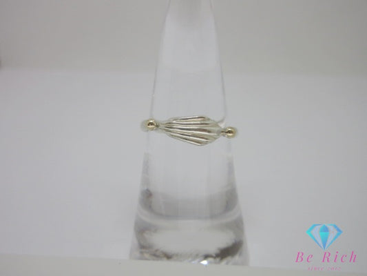 4℃ ヨンドシー K10 YG SILVER デザイン リング 指輪 13号 10金 イエロー ゴールド シルバー ジュエリー アクセサリー 【中古】 ba3426