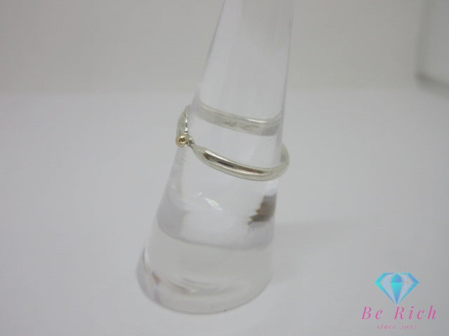 4℃ ヨンドシー K10 YG SILVER デザイン リング 指輪 13号 10金 イエロー ゴールド シルバー ジュエリー アクセサリー 【中古】 ba3426