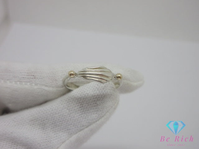 4℃ ヨンドシー K10 YG SILVER デザイン リング 指輪 13号 10金 イエロー ゴールド シルバー ジュエリー アクセサリー 【中古】 ba3426