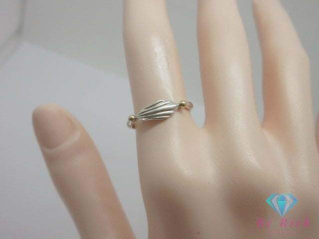 4℃ ヨンドシー K10 YG SILVER デザイン リング 指輪 13号 10金 イエロー ゴールド シルバー ジュエリー アクセサリー 【中古】 ba3426