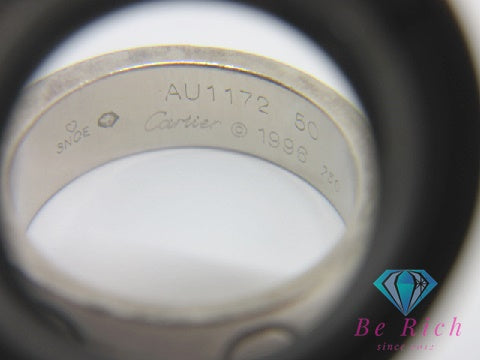 カルティエ Cartier ラブ リング 指輪 750 WG #50 10号 K18 18金 ホワイト ゴールド ロゴ ジュエリー アクセサリー  【中古】【送料無料】 ba3463