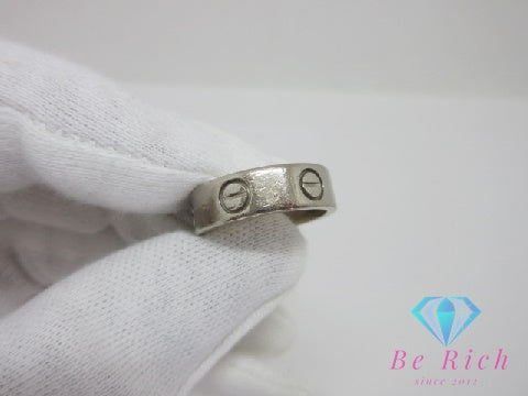 カルティエ Cartier ラブ リング 指輪 750 WG #50 10号 K18 18金 ホワイト ゴールド ロゴ ジュエリー アクセサリー  【中古】【送料無料】 ba3463