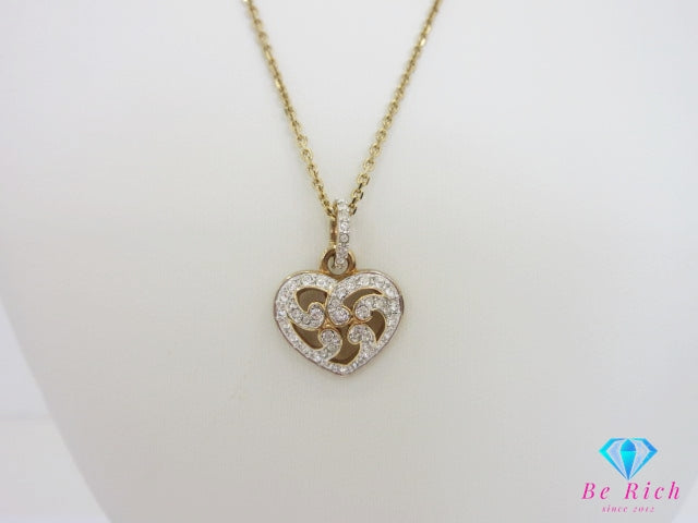 スワロフスキー SWAROVSKI ハート モチーフ デザイン ネックレス ペンダント ゴールド ロジウムメッキ クリスタル ジュエリー アクセサリー 【中古】【送料無料】 ba3473