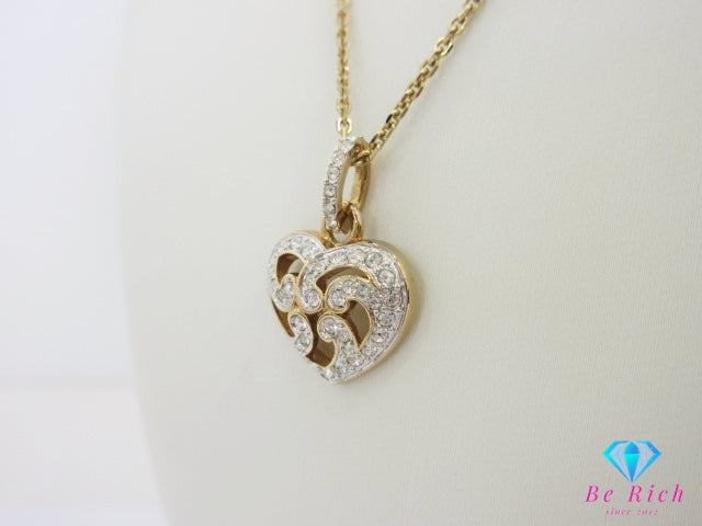 スワロフスキー SWAROVSKI ハート モチーフ デザイン ネックレス ペンダント ゴールド ロジウムメッキ クリスタル ジュエリー アクセサリー 【中古】【送料無料】 ba3473