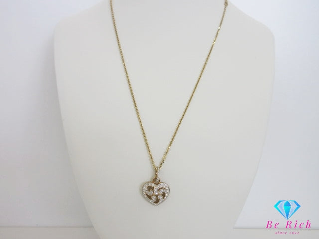 スワロフスキー SWAROVSKI ハート モチーフ デザイン ネックレス ペンダント ゴールド ロジウムメッキ クリスタル ジュエリー アクセサリー 【中古】【送料無料】 ba3473