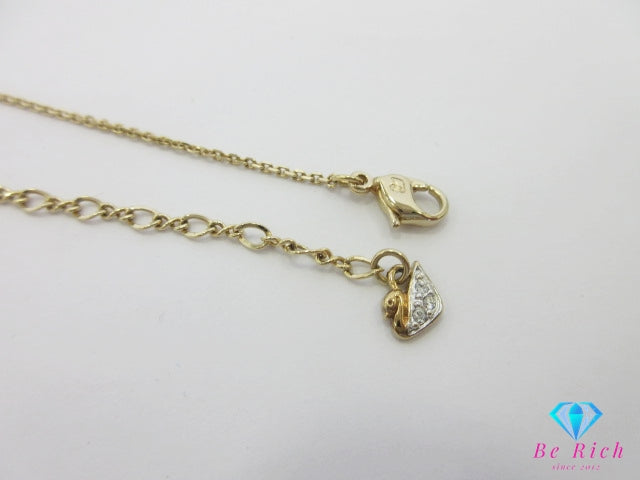 スワロフスキー SWAROVSKI ハート モチーフ デザイン ネックレス ペンダント ゴールド ロジウムメッキ クリスタル ジュエリー アクセサリー 【中古】【送料無料】 ba3473