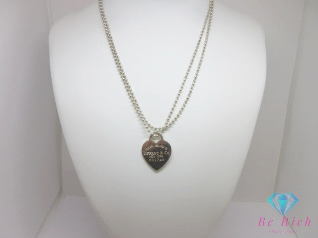 ティファニー TIFFANY ＆ Co. リターントゥ ハート タグ ペンダント ネックレス シルバー 925 SILVER ボールチェーン ジュエリー アクセサリー 【中古】【送料無料】 ba3478