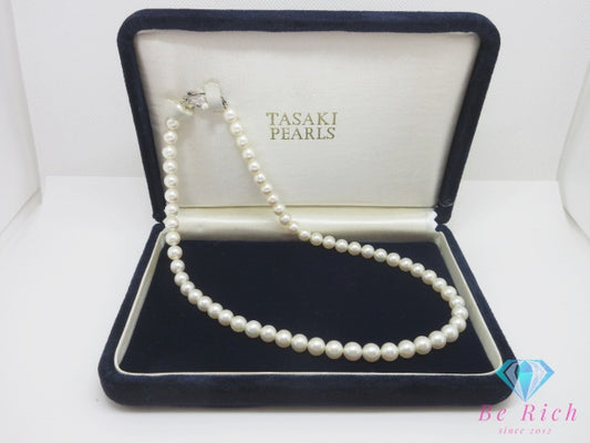 田崎真珠 TASAKI K14 WG パール 真珠 6.5 - 6.8ｍｍ 珠 デザイン ネックレス ペンダント 14金 585 ホワイト ゴールド 宝石 ジュエリー アクセサリー 結婚式 パーティ フォーマル 【中古】【送料無料】ba3490