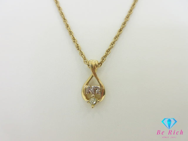 ニナリッチ NINA RICCI ラインストーン 付 NR ロゴ ネックレス ペンダント メッキ シルバー ゴールド ジュエリー アクセサリー 【中古】【送料無料】 ba3514