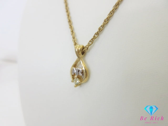ニナリッチ NINA RICCI ラインストーン 付 NR ロゴ ネックレス ペンダント メッキ シルバー ゴールド ジュエリー アクセサリー 【中古】【送料無料】 ba3514