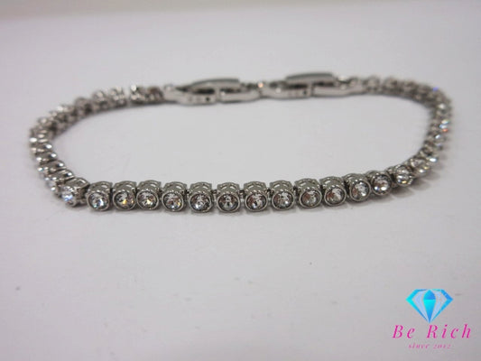 スワロフスキー SWAROVSKI クリスタル テニス ブレスレット シルバー ロジウムメッキ アクセサリー ジュエリー 小物  【中古】【送料無料】ba3523
