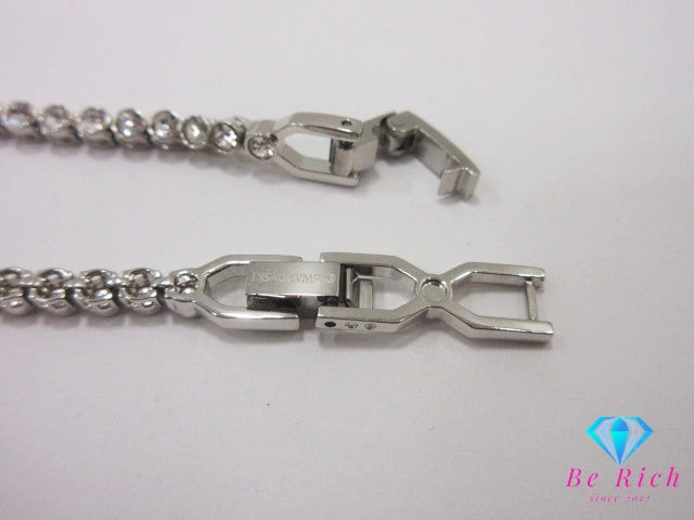 スワロフスキー SWAROVSKI クリスタル テニス ブレスレット シルバー ロジウムメッキ アクセサリー ジュエリー 小物  【中古】【送料無料】ba3523