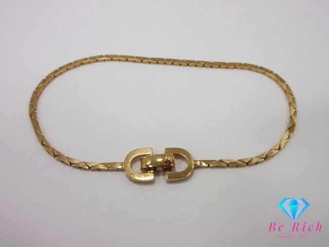 クリスチャン ディオール Christian Dior CD ロゴ モチーフ ブレスレット ゴールド メッキ ジュエリー アクセサリー 【中古】【送料無料】ba3529