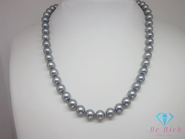 田崎真珠 TASAKI パール 真珠 7.5mm 珠 ネックレス イヤリング セット グレー シルバー SILVER K14 WG 585 ホワイトゴールド 宝石 ジュエリー アクセサリー パーティ フォーマル 【中古】【送料無料】ba3539