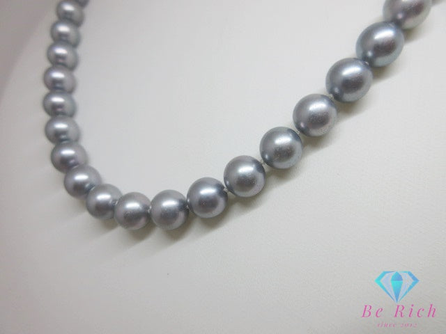 田崎真珠 TASAKI パール 真珠 7.5mm 珠 ネックレス イヤリング セット グレー シルバー SILVER K14 WG 585 ホワイトゴールド 宝石 ジュエリー アクセサリー パーティ フォーマル 【中古】【送料無料】ba3539