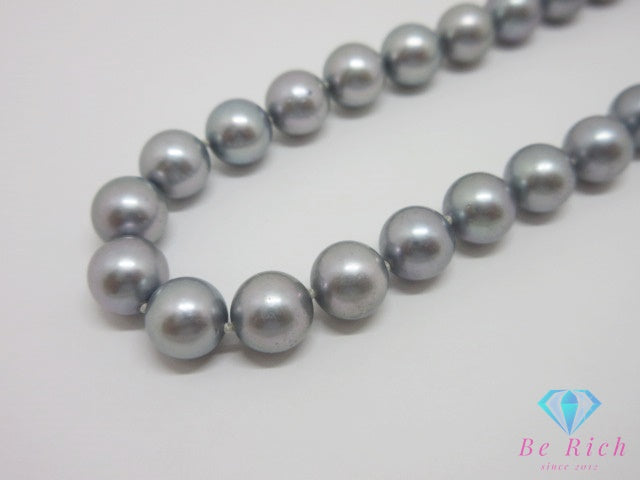 田崎真珠 TASAKI パール 真珠 7.5mm 珠 ネックレス イヤリング セット グレー シルバー SILVER K14 WG 585 ホワイトゴールド 宝石 ジュエリー アクセサリー パーティ フォーマル 【中古】【送料無料】ba3539