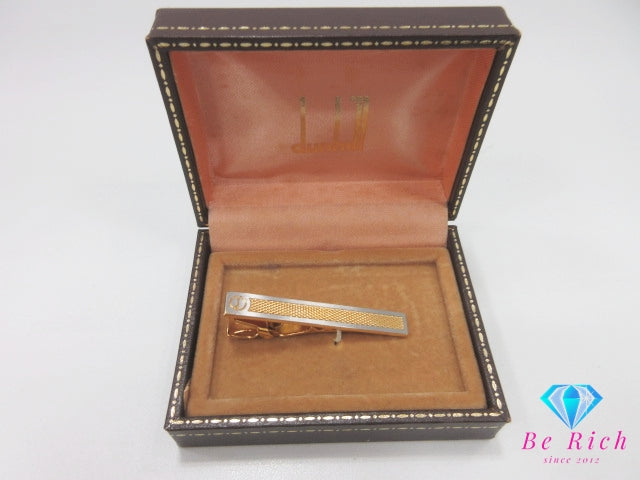 ダンヒル dunhill ネクタイピン ゴールド シルバー メッキ ロゴ タイピン ビジネス スーツ 小物 【中古】【送料無料】　ba3548