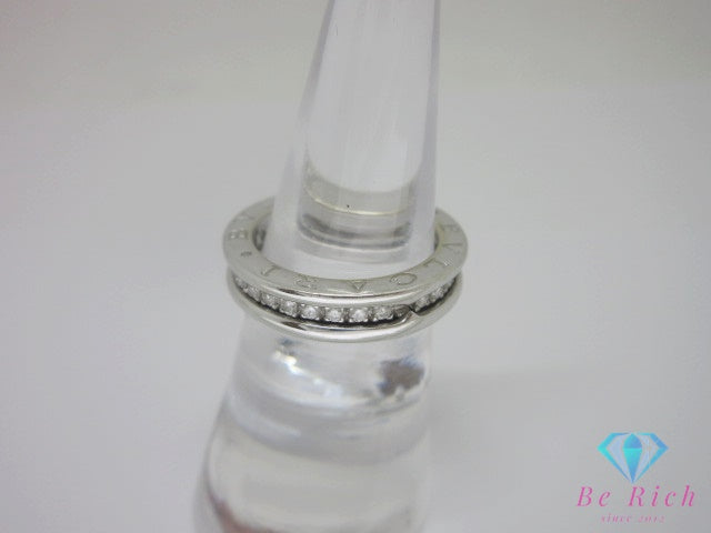 ブルガリ BVLGARI B-zero1 1バンド リング 指輪 フルダイヤ #49 9号 750 WG K18 18金 ダイヤモンド ホワイト ゴールド ロゴ ジュエリー アクセサリー ビー ゼロワン 【中古】【送料無料】 ba3551