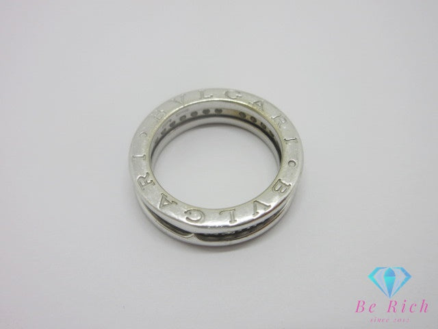 ブルガリ BVLGARI B-zero1 1バンド リング 指輪 フルダイヤ #49 9号 750 WG K18 18金 ダイヤモンド ホワイト ゴールド ロゴ ジュエリー アクセサリー ビー ゼロワン 【中古】【送料無料】 ba3551