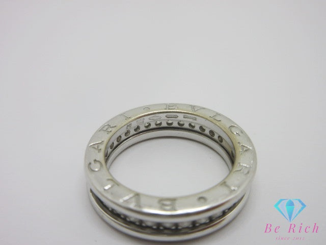 ブルガリ BVLGARI B-zero1 1バンド リング 指輪 フルダイヤ #49 9号 750 WG K18 18金 ダイヤモンド ホワイト ゴールド ロゴ ジュエリー アクセサリー ビー ゼロワン 【中古】【送料無料】 ba3551