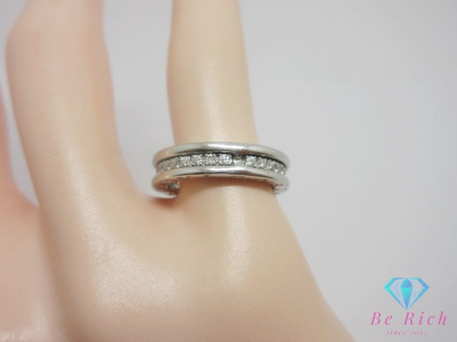 ブルガリ BVLGARI B-zero1 1バンド リング 指輪 フルダイヤ #49 9号 750 WG K18 18金 ダイヤモンド ホワイト ゴールド ロゴ ジュエリー アクセサリー ビー ゼロワン 【中古】【送料無料】 ba3551