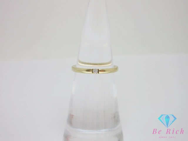 4℃ ヨンドシー K10 YG ダイヤモンド 付 デザイン リング 指輪 6号 10金 イエロー ゴールド メレ 宝石 ジュエリー アクセサリー 【中古】【送料無料】 ba3554