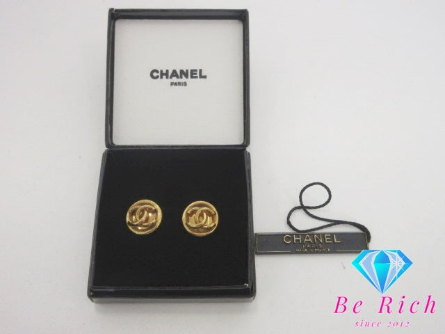 シャネル CHANEL ラウンド ココマーク ロゴ イヤリング ゴールド GP メッキ ジュエリー アクセサリー ヴィンテージ  【中古】【送料無料】ba3593