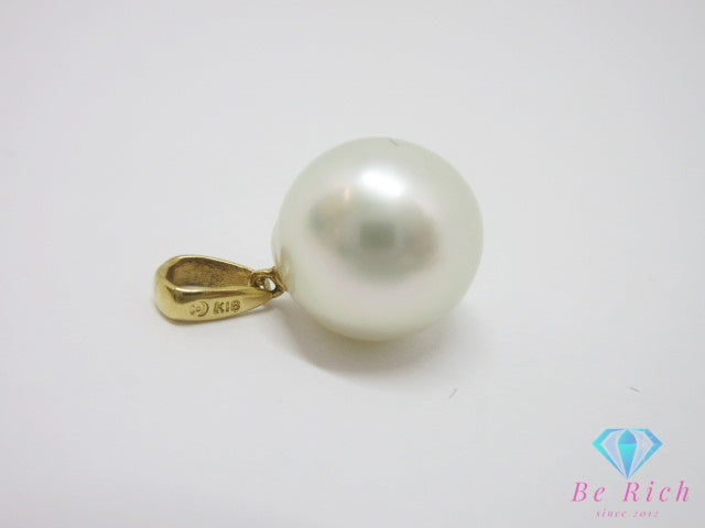 田崎真珠 TASAKI K18 YG 真珠 セミラウンド パール 11mm 珠 付 デザイン ネックレス ペンダント トップ ヘッド ジュエリー アクセサリー   【中古】【送料無料】 ba3651