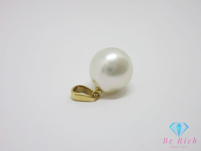 田崎真珠 TASAKI K18 YG 真珠 セミラウンド パール 11mm 珠 付 デザイン ネックレス ペンダント トップ ヘッド ジュエリー アクセサリー   【中古】【送料無料】 ba3651