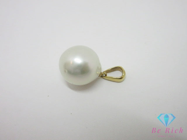 田崎真珠 TASAKI K18 YG 真珠 セミラウンド パール 11mm 珠 付 デザイン ネックレス ペンダント トップ ヘッド ジュエリー アクセサリー   【中古】【送料無料】 ba3651