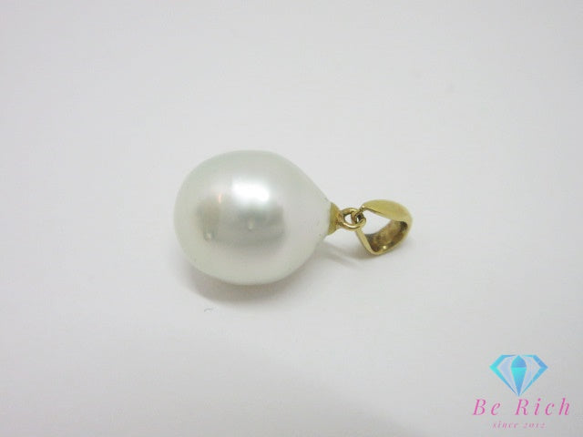 田崎真珠 TASAKI K18 YG 真珠 セミラウンド パール 11mm 珠 付 デザイン ネックレス ペンダント トップ ヘッド ジュエリー アクセサリー   【中古】【送料無料】 ba3652
