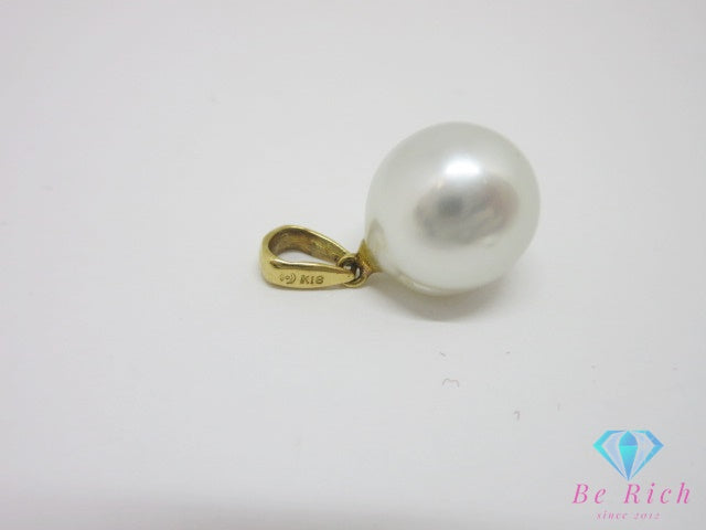 田崎真珠 TASAKI K18 YG 真珠 セミバロック パール 11mm 珠 付 デザイン ネックレス ペンダント トップ ヘッド ジュエリー アクセサリー   【中古】【送料無料】 ba3653