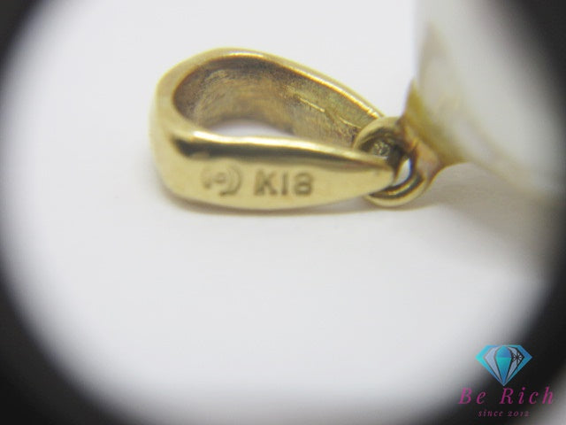 田崎真珠 TASAKI K18 YG 真珠 セミバロック パール 11mm 珠 付 デザイン ネックレス ペンダント トップ ヘッド ジュエリー アクセサリー   【中古】【送料無料】 ba3653