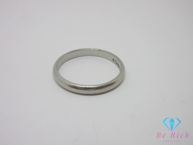 カルティエ Cartier Pt950 プラチナ マリッジ リング 指輪 #55 14号 ロゴ ジュエリー アクセサリー 【中古】【送料無料】 ba3667